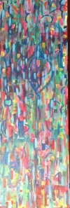 "love seeks its own" 36X12" acrylic on canvas